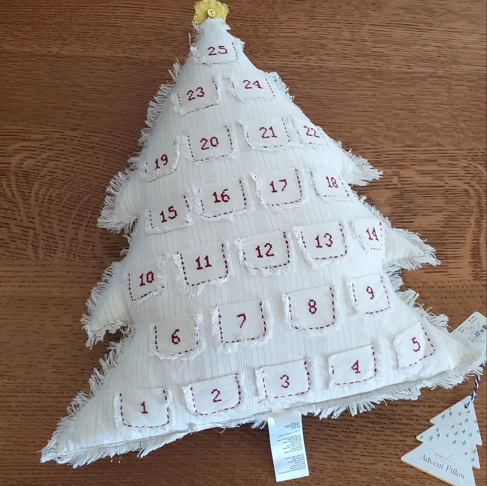 Anthropologie Advent Calender Tree Pillow